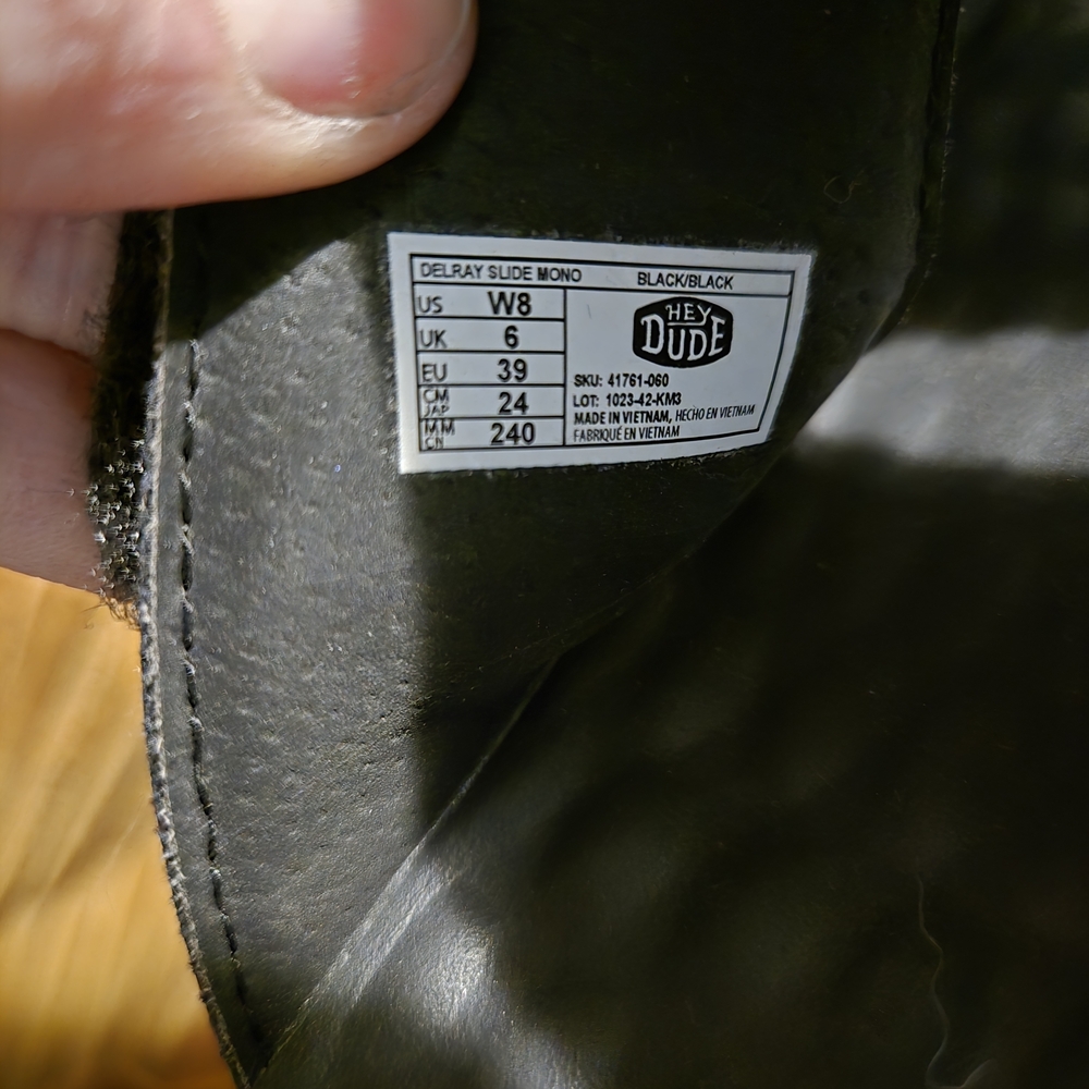 Hey Dude Women's Black Sandals - Picture 3 of 3